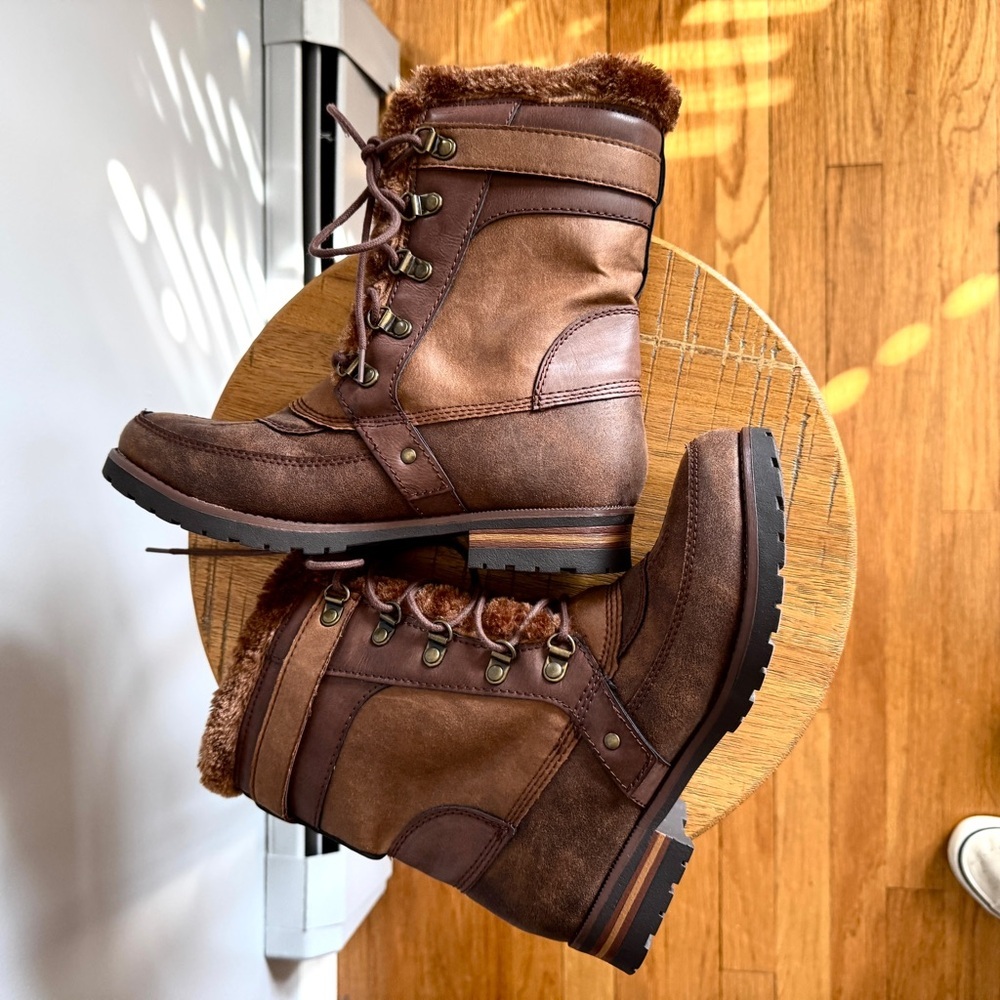 Brown Fur-Lined Women's Boots - Picture 11 of 11